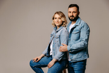 portrait of a happy family, portrait of a happy couple. 