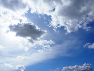 beautiful clouds in blue sunny sky