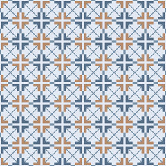 Japanese Cross Shape Diamond Vector Seamless Pattern