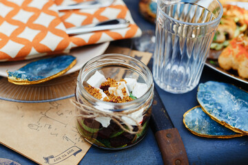 boho style wedding decor.camper style.eco style home decor and coziness concept