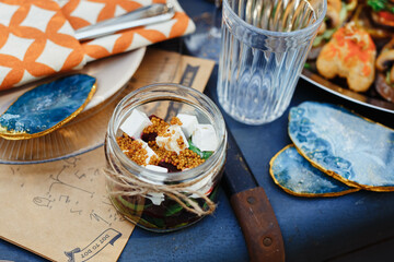 boho style wedding decor.camper style.eco style home decor and coziness concept