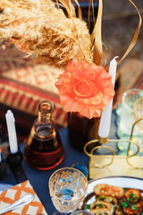 boho style wedding decor.camper style.eco style home decor and coziness concept