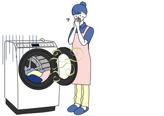 洗濯機の悪臭に困る女性