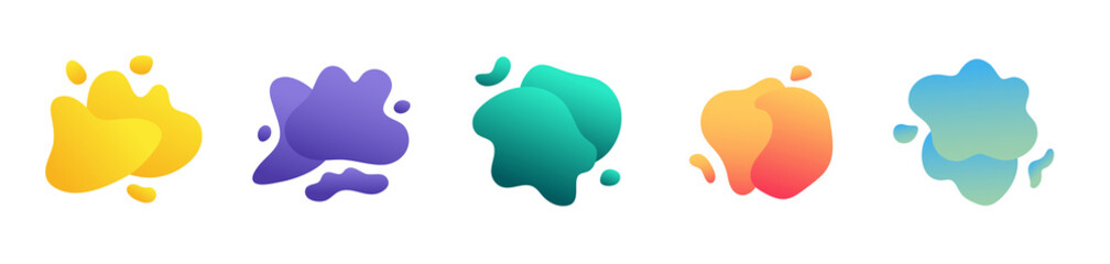 Colorful abstract liquid form design. Bright dynamic shapes for marketing banner, logo, social post.