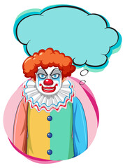 Clown with bubble speech