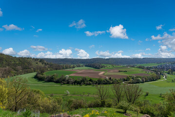 Obraz premium Landscape at the Enz loop nearby Muhlhausen on the Enz
