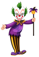 Cartoon clown holding wand