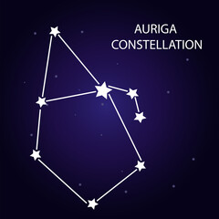 The constellation of the Charioteer with bright stars. © Vectorina