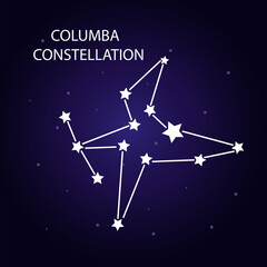 Fototapeta na wymiar The constellation of Columbus with bright stars. Vector illustration.