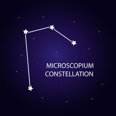 Fototapeta na wymiar The constellation of Microscopium with bright stars. Vector illustration.