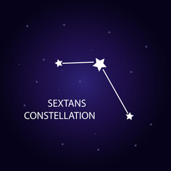Obraz na płótnie Canvas The constellation of Sextans with bright stars. Vector illustration.