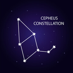 Obraz na płótnie Canvas The constellation of Cepheus with bright stars. Vector illustration.