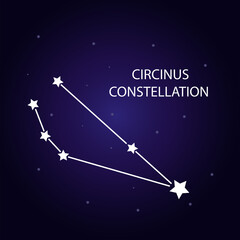 Obraz na płótnie Canvas The constellation of Circinus with bright stars. Vector illustration.