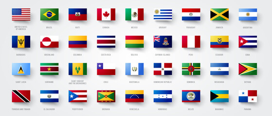 Fototapeta Giant North And South America Flag Set obraz