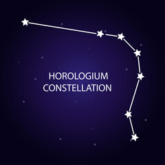 The constellation of Horologium with bright stars. Vector illustration. © Vectorina