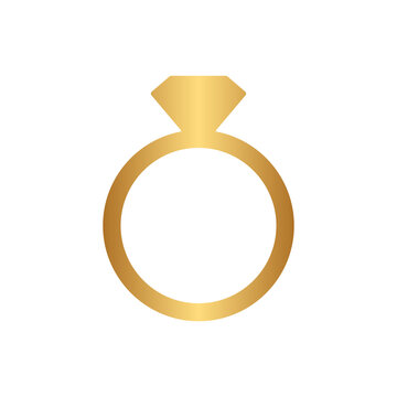 Diamond ring icon with gold gradient