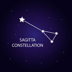 Fototapeta na wymiar The constellation of Sagitta with bright stars. Vector illustration.