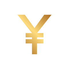 Obraz premium Yen icon with gold gradient