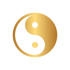 Yin yang icon with gold gradient