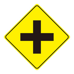 Obraz premium 十字路の標識