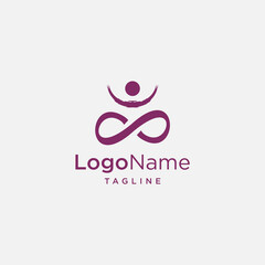 yoga infinity logo design template elements