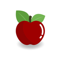 Apple. Ripe fruit illustration. Vector icon isolated on white background.