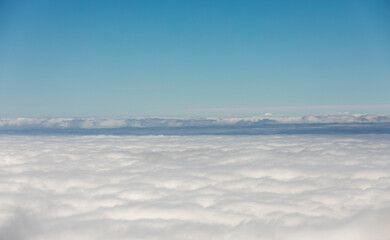 Clouds in mountain landscape in tenerife