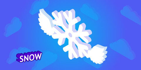 Fototapeta na wymiar Snow isometric design icon. Vector web illustration. 3d colorful concept