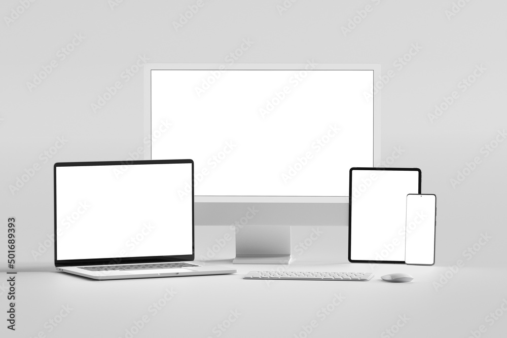 Poster screen device mock up - 3d rendering
