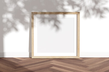 Mock up of a frame on a white wall - 3d rendering