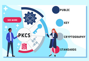 PKCS - Public Key Cryptography Standards acronym. business concept background. vector illustration concept with keywords and icons. lettering illustration with icons for web banner, flyer, landing pag
