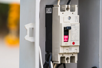 Circuit breakers were installed in steel main distribution board at Bangkok, Thailand.