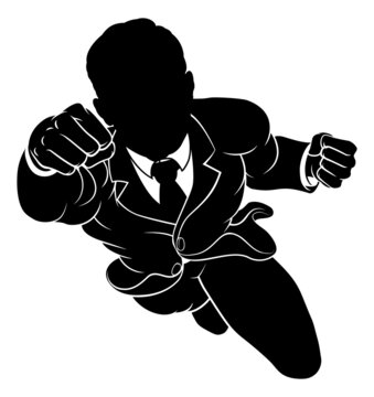 recommend clip art: Silhouette Super Hero Business Man Superhero