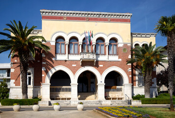 Buiding of City-hall in Porec, Croatia. Architecture of Istria, Croatia