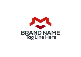 M logo design. M minimalist logo design vector template