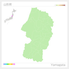 山形県の地図・Yamagata Map
