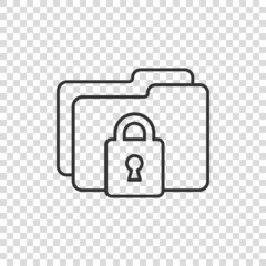 Files folder permission icon in flat style. Document access vector illustration on isolated background. Secret archive sign business concept.