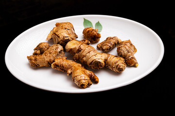 ginger (inji) in a white plate