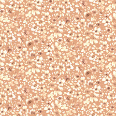 Watercolor vintage retro polka dot buds of small flowers. Print for fabric, textile, wallpaper, covers, packaging, paper