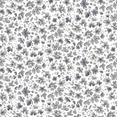 Watercolor vintage retro polka dot buds of small flowers. Print for fabric, textile, wallpaper, covers, packaging, paper