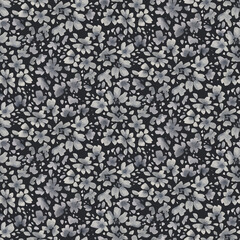 Watercolor vintage retro polka dot buds of small flowers. Print for fabric, textile, wallpaper, covers, packaging, paper