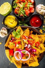 Nachos chips with dips