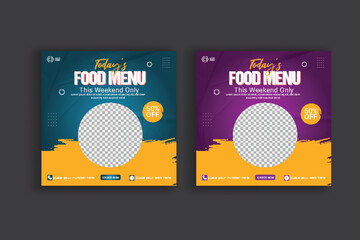 Food social media promotion and banner post design
