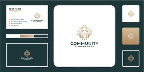 Creative community logo design and business card for social group 