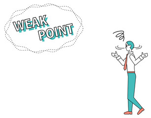 困難に立ち向かうネガティブなビジネスパーソン