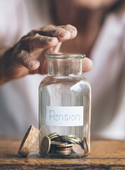 Elderly retired woman and her savings