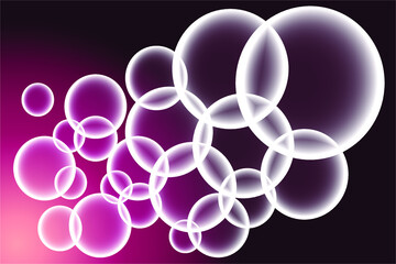 Dark space background with bubbles