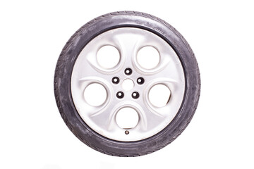 Car wheel isolated on white