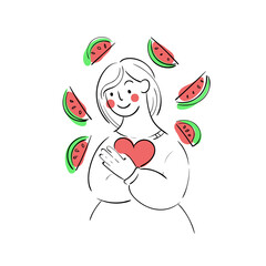 Stick figures: a very simple line illustration of a person in different life situations, hand-drawn with a graphic brush. Caricatures from people's lives.