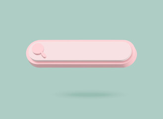 Search 3d. Banner template. Search bar icon. Modern design. Search form template. 3d vector illustration